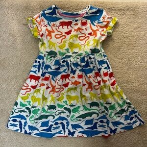 Mini boden size 4/5 rainbow animal dress